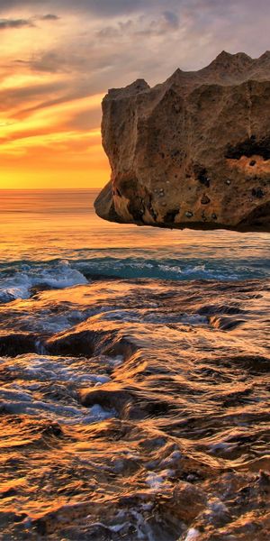 Phone wallpaper: Sunset, Sea, Horizon, Ocean, Earth free download
