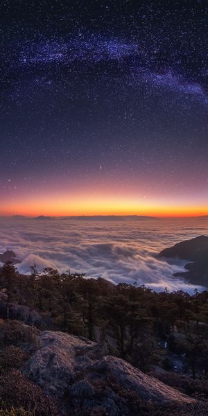 Breathtaking Milky Way Over Serene Night Landscape