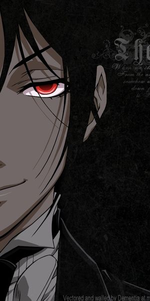 Mysterious Anime Character with Black Hair and Red Eyes