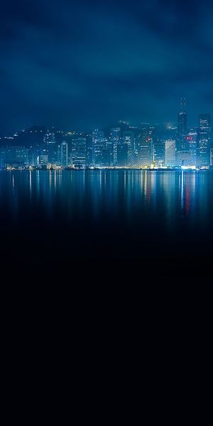 Breathtaking Night Skyline of Hong Kong's Skyscrapers