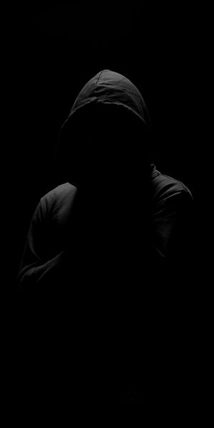 Mysterious Dark Figure in Hood - Perfect Phone Wallpaper
