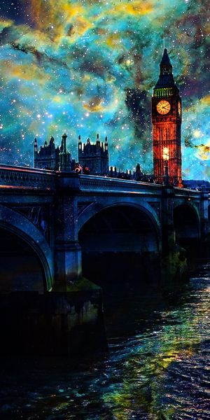 Enchanting London Bridge Wallpaper: Night Sky and Cityscape