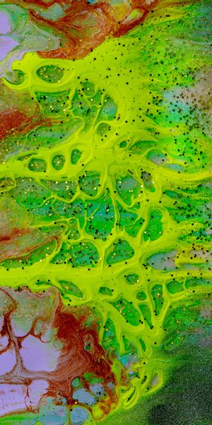 Phone wallpaper: Tinsel, Stains, Spots, Sequins, Paint, Divorces, Motley, Multicolored, Liquid, Abst