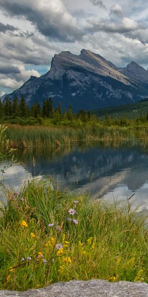 Phone wallpaper: Landscape, Nature, Mountain, Lake, Reflection, Earth, Cloud free download