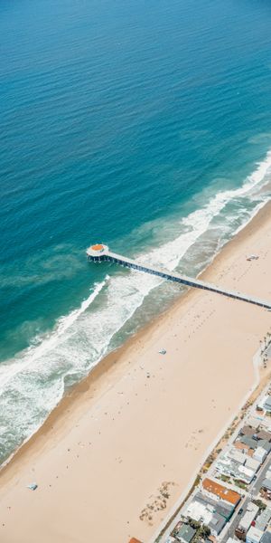 Phone wallpaper: Waves, View From Above, Coast, Nature, Ocean, Beach free download