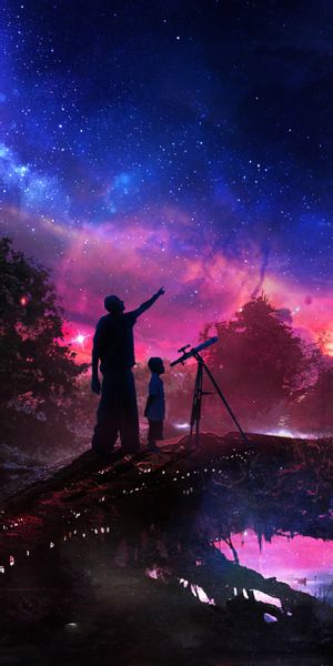 Phone wallpaper: Sky, Night, Sci Fi, Artistic, Telescope free download