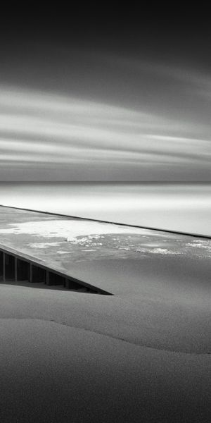 Phone wallpaper: Barren, Black & White, Sand, Beach, Photography, Landscape free download