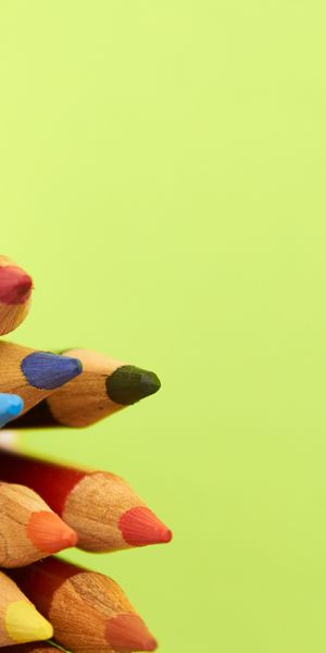 Phone wallpaper: Miscellanea, Wood, Miscellaneous, Macro, Motley, Pencils, Multicolored, Wooden free
