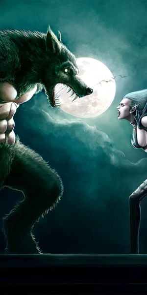 Epic Vampire vs Werewolf Battle - Dark Fantasy Art