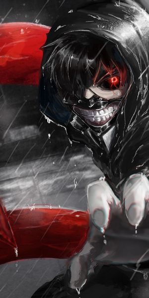 Ken Kaneki in a Hoodie with Kagune - Tokyo Ghoul Wallpaper