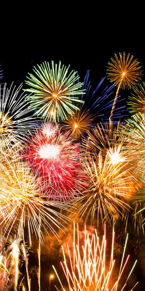 Colorful Fireworks Display Lighting Up the Night Sky