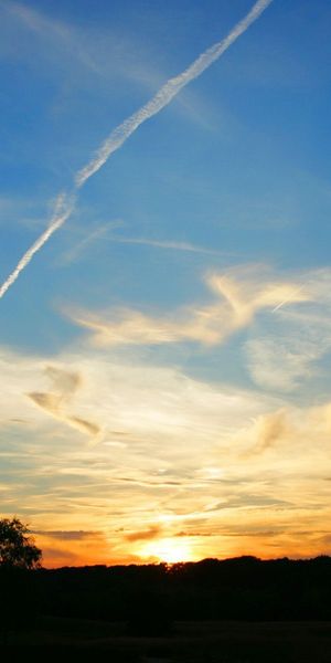 Phone wallpaper: Sky, Clouds, Landscape, Sunset free download