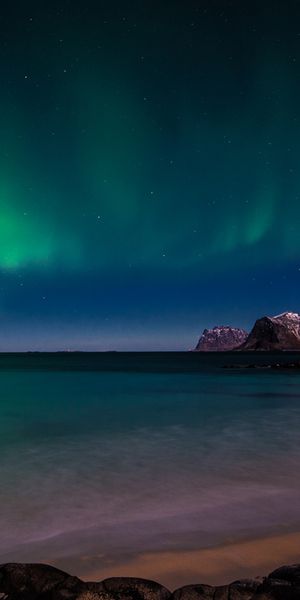 Breathtaking Aurora Borealis Over Earth at Night