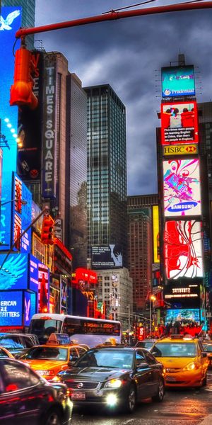 Colorful Times Square Night Wallpaper for iPhone - New York City Vibes