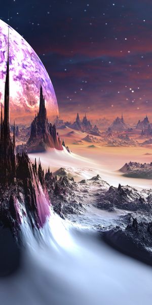 Phone wallpaper: Landscape, Space, Planet, Sci Fi free download