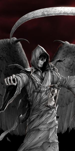 4K Dark Grim Reaper Phone Wallpaper: A Hauntingly Beautiful Design