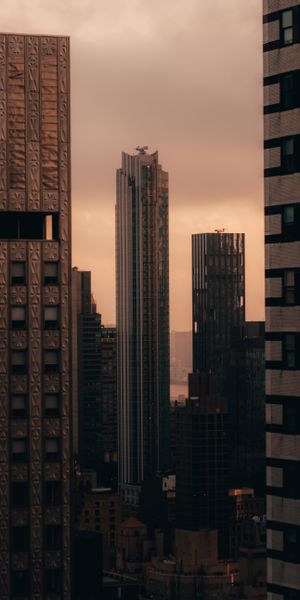 Phone wallpaper: Building, Cities, City, Skyscrapers, Sunset, Architecture free download
