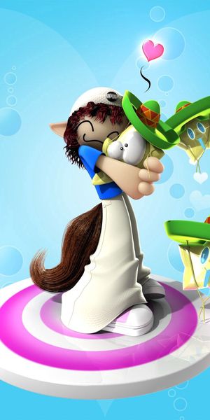 Phone wallpaper: Character, Personage, Motley, Multicolored, 3D, Girl free download