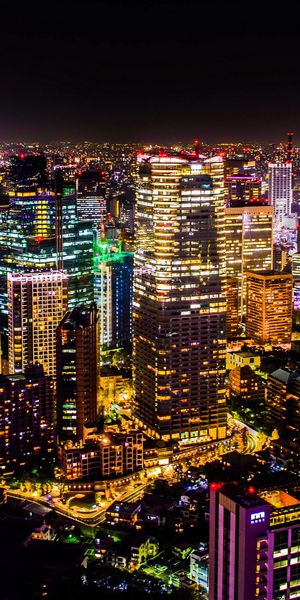 Breathtaking Tokyo Cityscape at Night - HD Phone Wallpaper for Urban Lovers