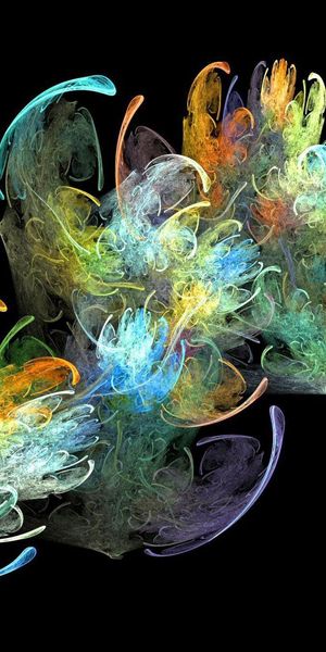 Multicolored Abstract Fractal Wallpaper: Flight and Rotation in 4K