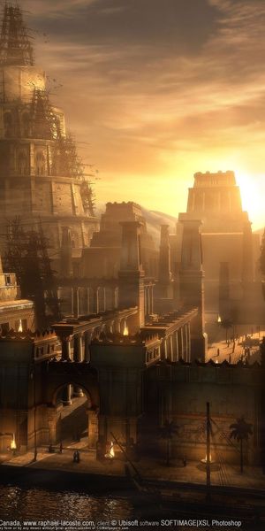 Majestic Prince of Persia Sunset Wallpaper Featuring Stunning Architecture