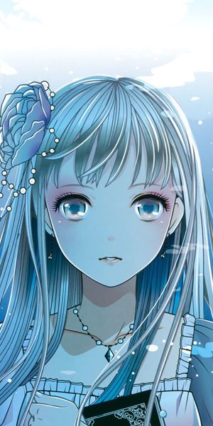 Beautiful anime phone wallpaper featuring a girl surrounded by fish and butterflies