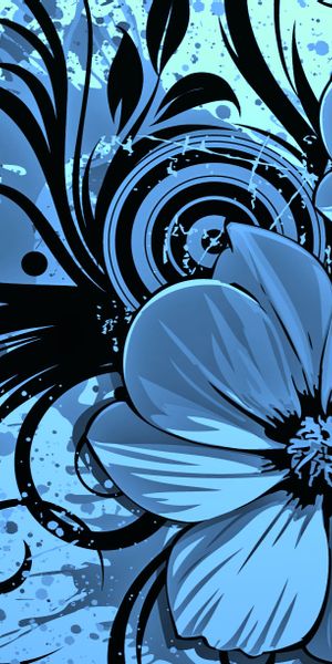 Beautiful blue floral phone wallpaper featuring artistic designs and details