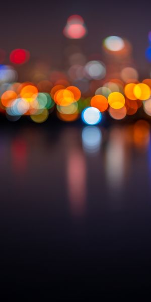 Abstract city lights bokeh wallpaper in vibrant colors, 4K quality