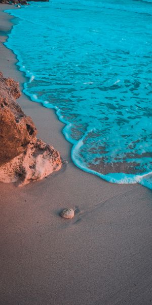 Beautiful Beach with Gentle Waves - Perfect Mobile Wallpaper