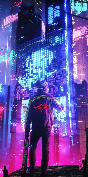 Futuristic Cyberpunk Cityscape at Night