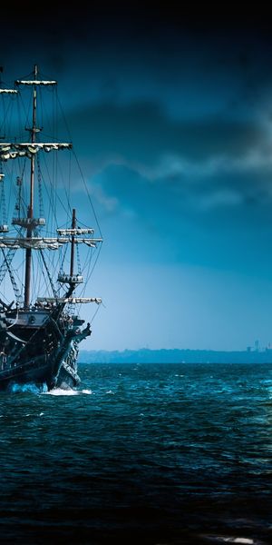 Fantasy Sailboat on a Moonlit Night