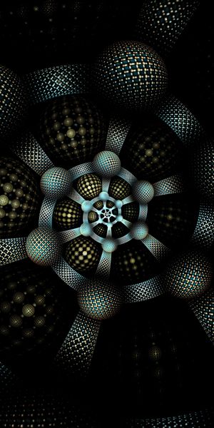 Mesmerizing Dark Fractal Pattern with Swirling Circles
