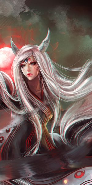 Kaguya Ōtsutsuki Wallpaper - Anime Art Featuring the Moon