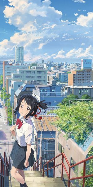Cool Kimi no Na Wa Mobile Wallpaper of Mitsuha and Taki
