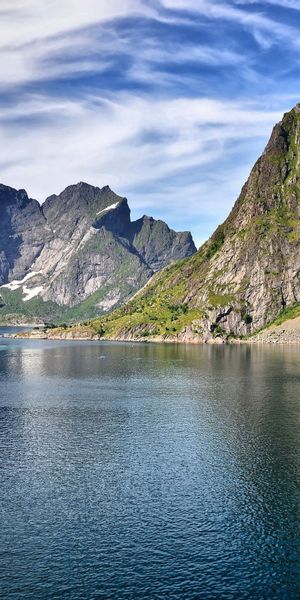 Phone wallpaper: Mountains, Summer, Sky, Nature, Lake free download