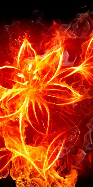 Fiery Flower in Artistic CGI Style