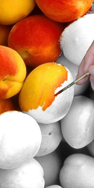 Phone wallpaper: Peaches, Background, Fruits, Art free download