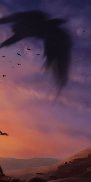Phone wallpaper: Dusk, Twilight, Silhouette, Art, Birds free download