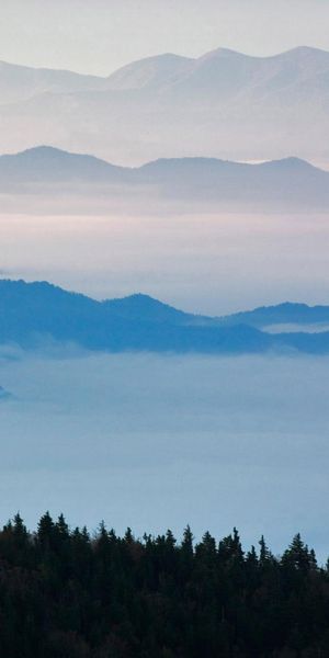Phone wallpaper: Mountains, Mountain, Fog, Earth free download