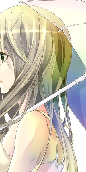 Charming Anime Girl with Umbrella - 4K iPhone Wallpaper