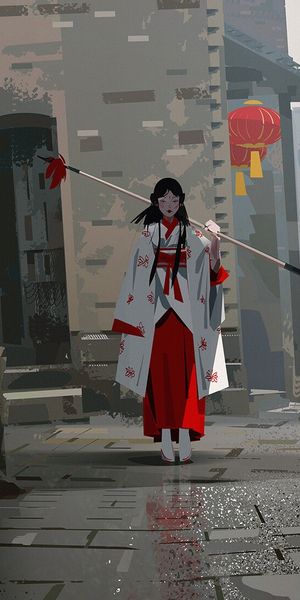 Phone wallpaper: Anime, Girl, Street, Chinese free download