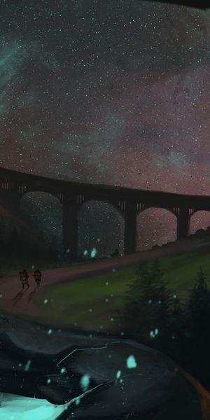 Breathtaking Universe-Inspired Bridge Scene for Phone Wallpaper