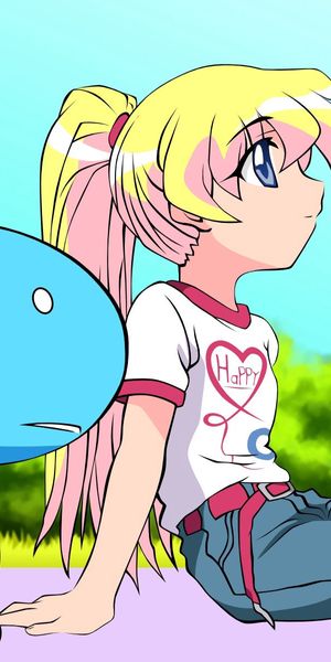Phone wallpaper: Opinion, Sight, Creature, Being, Blonde, Girl, Anime free download