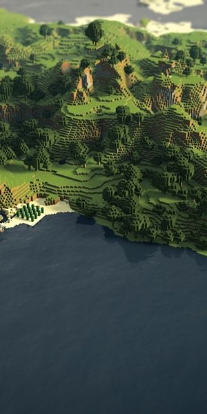 Breathtaking Minecraft Landscape with Mountains and Sea