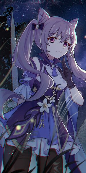 Phone wallpaper: Night, Video Game, Genshin Impact, Keqing (Genshin Impact) free download