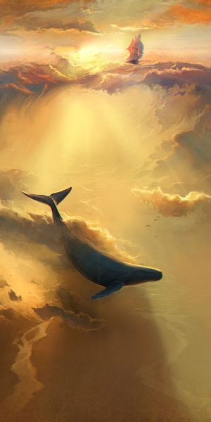 Majestic Whale Swimming in a Beautiful Underwater World