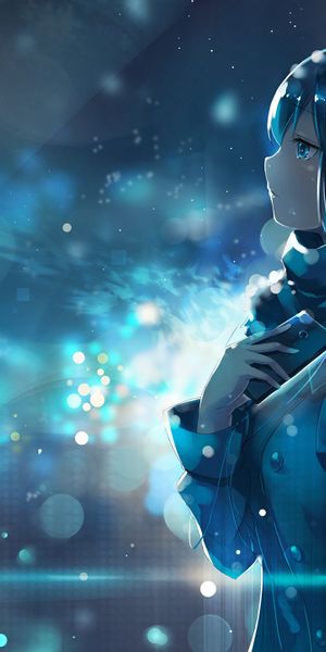 Enchanting anime girl in a winter wonderland - mobile wallpaper