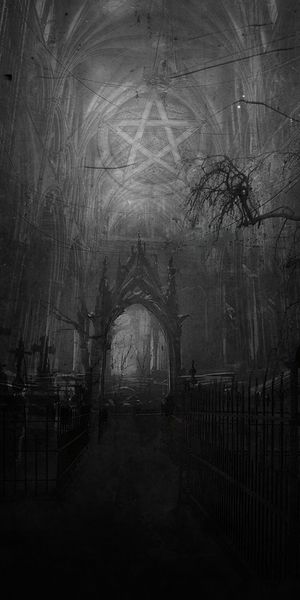 Dark Occult Wallpaper with Gothic Elements