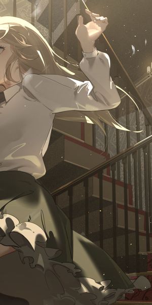 Phone wallpaper: Anime, Girl, Blonde free download