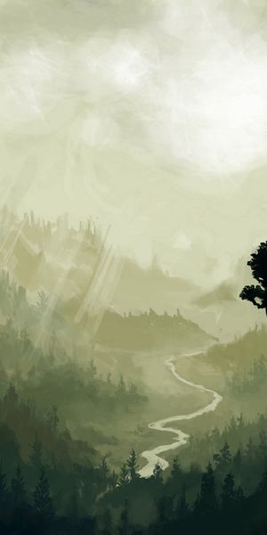Cool Torii Landscape Drawing for Mobile Wallpaper